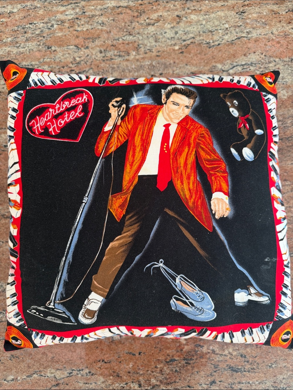 Vintage Elvis Heart Break Hotel pillow